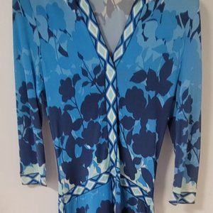 Custo Barcelona tie dyed look tropical breezy dress size 4 blue pink purple